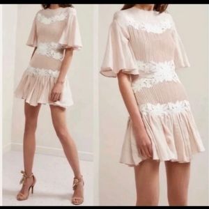 NWT KEEPSAKE The Label Pink Lace Ruffled Mini Dress